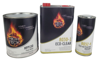 High Teck HFP150 GM WA8624 Frost White Basecoat Paint & Clearcoat Gallon KIt