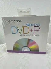 Memorex DVD+R 10 Pack 4.7GB 120 Minutes New Sealed