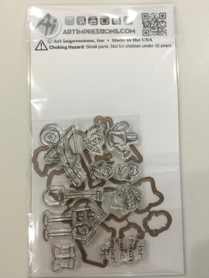 Juego de estampillas y troqueles de goma Art Impressions JUEGO DE JARDÍN MANSIÓN DE VACACIONES TRANSPARENTE NUEVO Foto 3 de 3