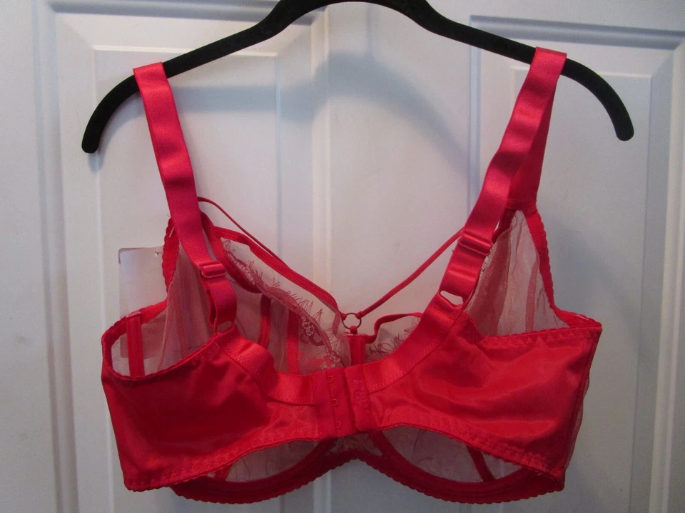 SUJETADOR CON AROS COPA COMPLETA GORSENIA PARADISE EN ROJO TALLA 85I (EUR)/ 38G (US) NUEVO Foto 2 de 4