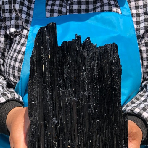 8.77LB Large Natural Black Tourmaline Crystal Gemstone Rough Mineral Specimen - Picture 2 of 19