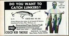 1972 Print Ad Cisco Kid No. 300 Fishing Lures Huge Bass Boca Raton,FL