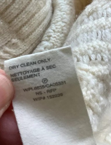 Woolrich Womens Sweater Vest Ivory Cable Knit Cowl Neck Sleeveless Size Small - Picture 8 of 8