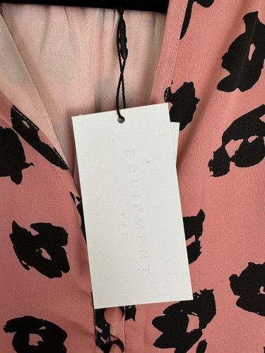 Equipment Danette A-Line Mini Dress Women's 4 Rose Abstract Print Long Sleeve - Picture 4 of 8
