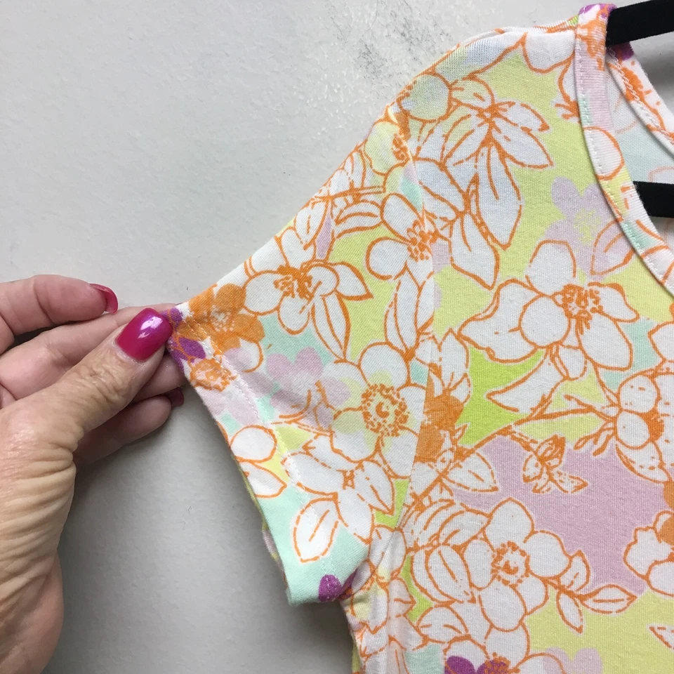 Vestido Camisa Pullover Manga Corta Cuello Redondo Floral Multicolor Peek Niñas 6-7 Foto 3 de 4