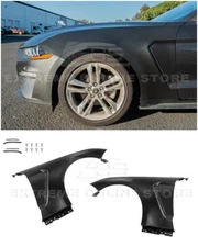 For 18-23 Ford Mustang | GT350 Style Steel - Matte Black Front Side Fender Pair