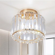 Crystal Chandelier Gold Ceiling Light Living Room Kitchen Pendant Lights E27 UK
