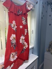 Red Floral Wrap Dress