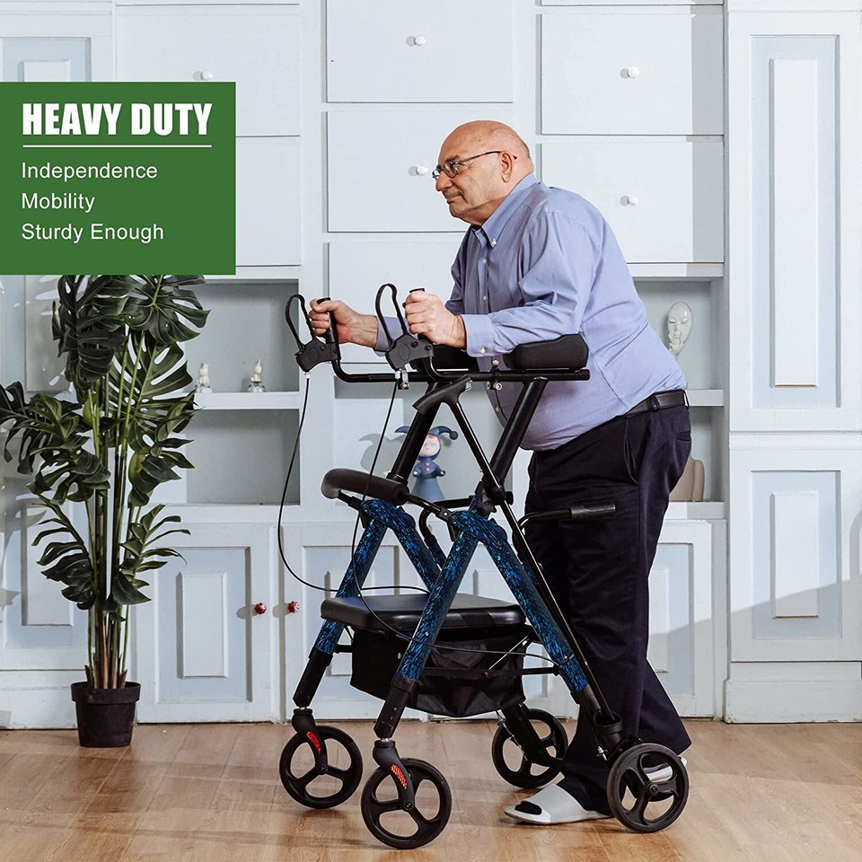 BEYOUR WALKER Upright Rollator Walker Upgrade Stand Up Walking Medical