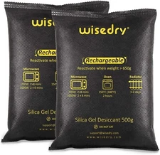 2 x 500 Gram [2.2 lbs] Rechargeable Silica Gel Car Dehumidifier, Microwave Fast