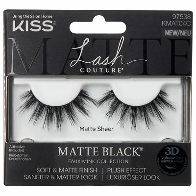 ソフト5本セット Kiss Matte Black Faux Mink False Lashes - Style Matte Sheer - 1