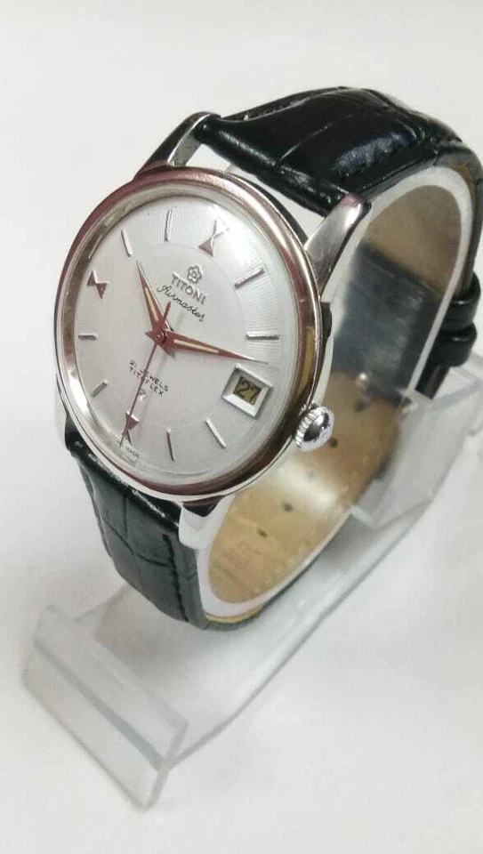 Titoni Airmaster 25 Joyas Titoflex Hecho en Suiza Reloj Hombre Esfera Blanca Foto 2 de 4