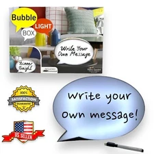 Cinema Light Box Thought Speech Bubble LED Light Up Dry Erase Message Sign Board