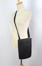 PLEATS PLEASE Black Cross Body Shoulder Bag ISSEY MIYAKE 154 8994