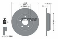 2X Textar 92199800 Bremsscheibe FüR Toyota