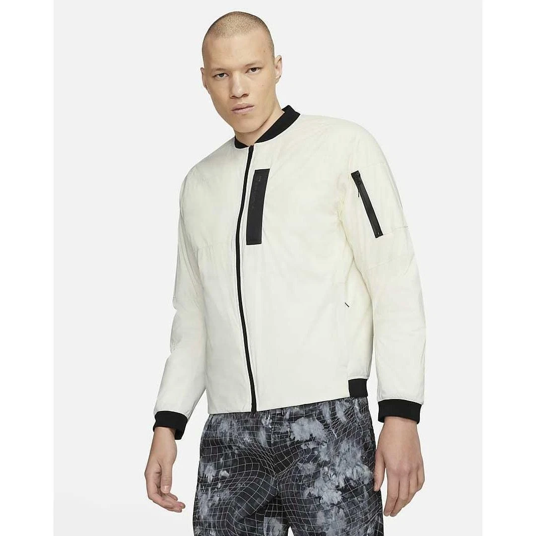 Nike white hotsell bomber jacket