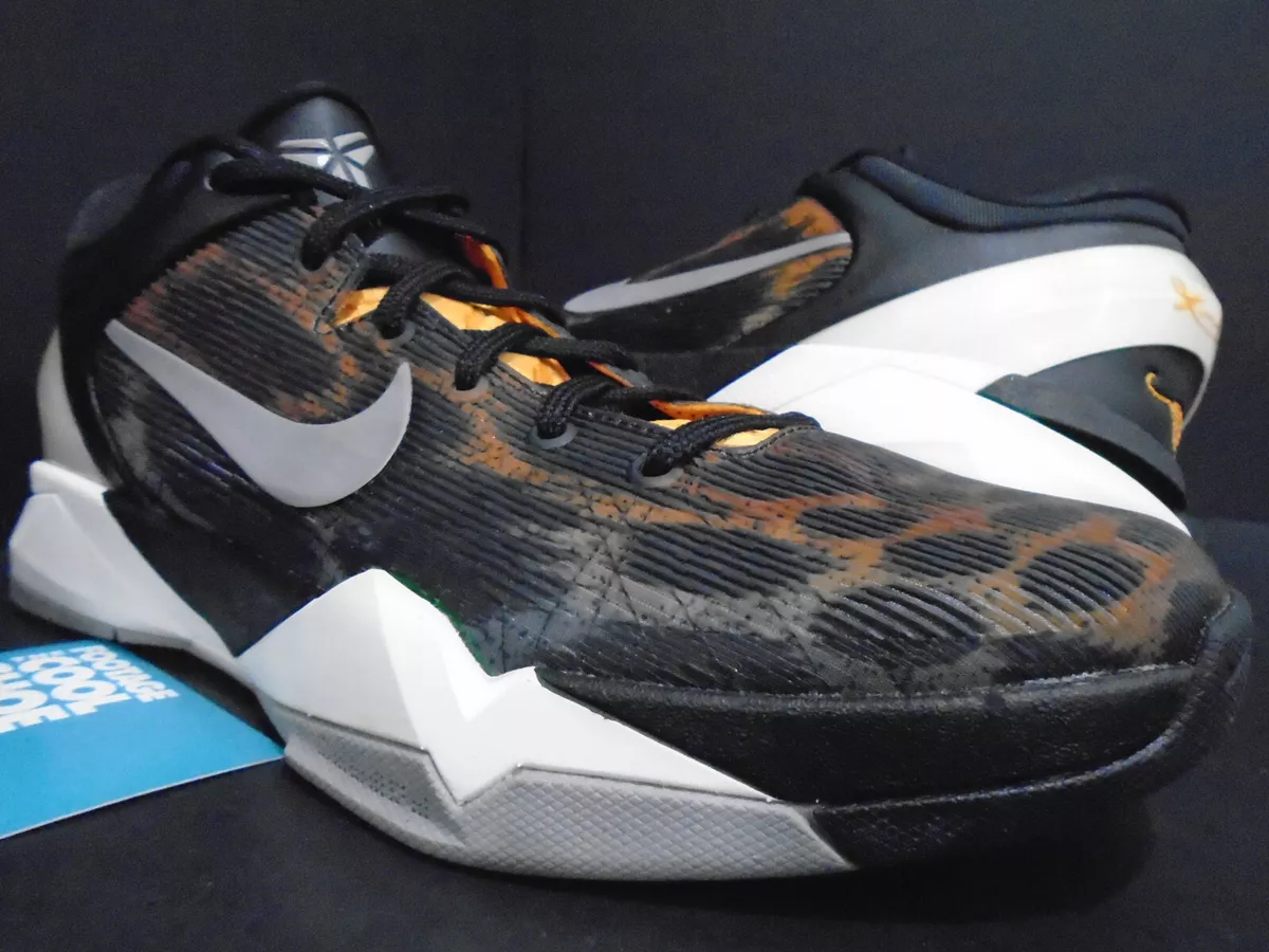 NIKE ZOOM KOBE VII 7 SYSTEM CHEETAH ORANGE BLACK WHITE WHAT THE 488371-800 9.5