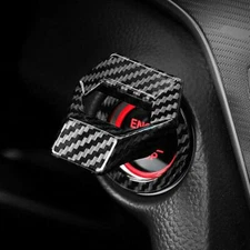 Carbon Fiber Car Engine Parts Start Push Button Switch Cover Interior Accessory