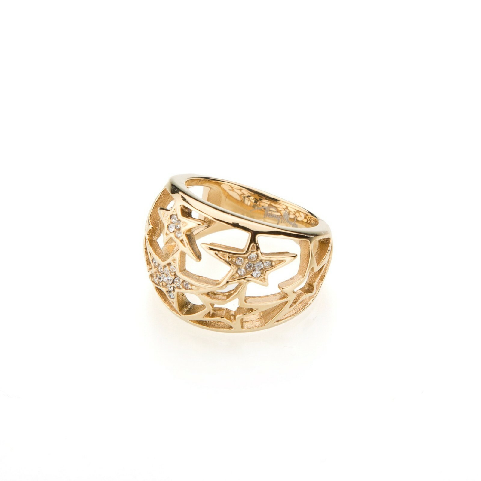 Bague Thierry Mugler en plaqué or et zirconium taille 56 pour femme T21204DZ