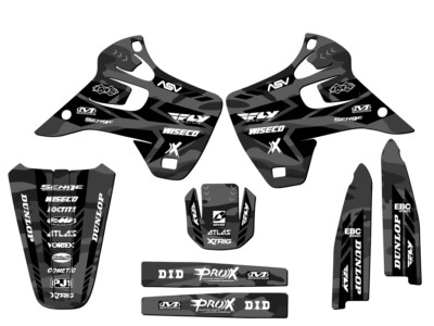1992-1993 KX 125 APACHE Grey Senge Graphics Kit Compatible with Kawasaki