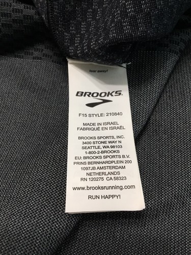 Brooks Streaker Running Shirt Men’s Large Long Sleeve Heather Black New! $85 - Picture 7 of 11