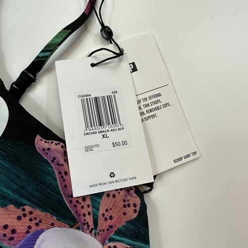 Hurley Women's Orchid Snack Adjustable Scoop Bikini Top Size XL - Picture 4 of 6