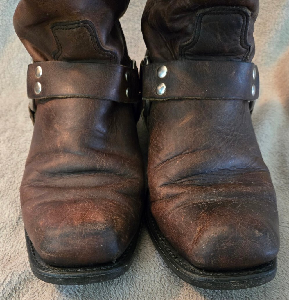 Double H Leather Harness Boots Men&rsquo;s Sz 9 D Model 4004 Made in USA Preowned