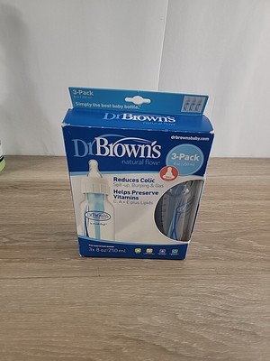 Dr. Brown's Natural Flow Bottles 8 oz - 3 Pack New