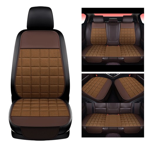 Universal Leather Linen Car Seat Cover Front Rear Backrest Protector Cushion Mat - Imagen 13 de 17
