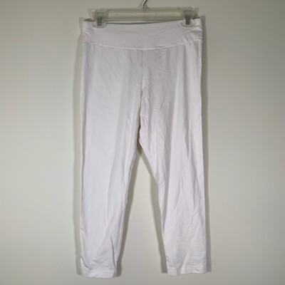 Time & Tru Leggings Women s Small Solid White Cropped High Rise W27 R11 I22