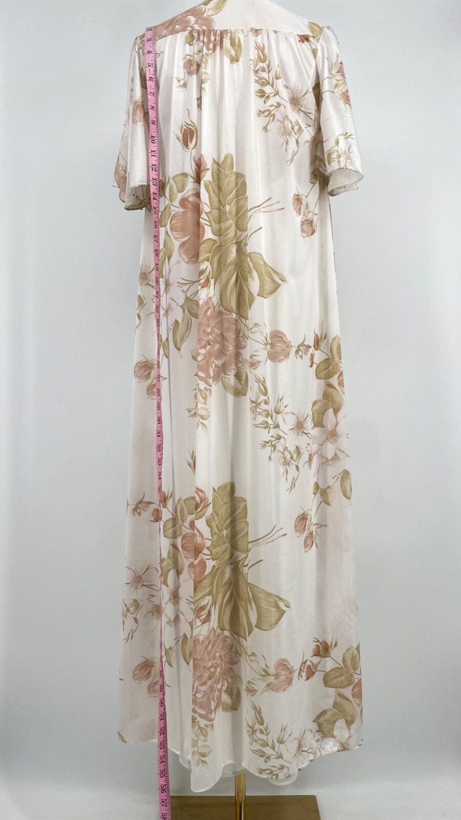 ILISE STEVENS Pegnoir Set womens L lace Nightgown floral Robe 100% nylon 2 piece