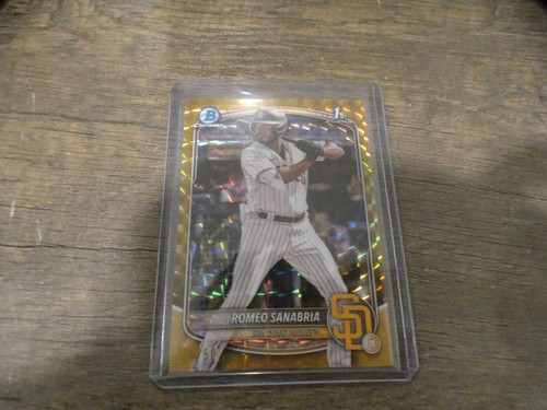 2025 Bowman Chrome Romeo Sanabria #BCP-3 Gold Geometric /50 San Diego Padres