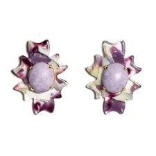 Lele Sadoughi Plum Sky Santa Fe Stone Button Earrings. Retail 128