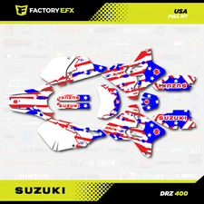 Red White Blue USA Flag Graphics Kit fits Suzuki DRZ400SM Drz400s drz400 DRZ