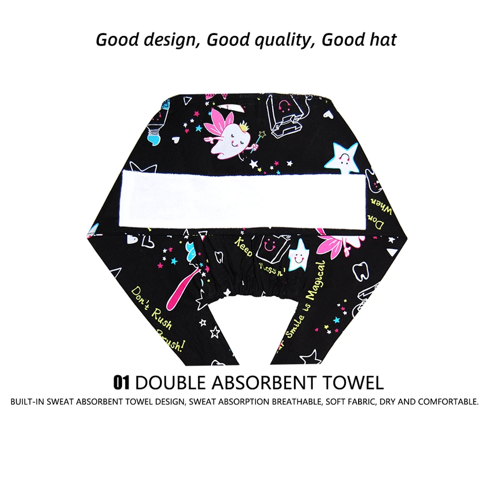 X-ray print Working Cap Nurse Doctor Nursing Hat adjustable scrub surgical caps - Image 4 of 4