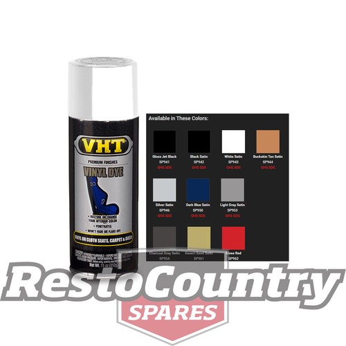 VHT VINYL Spray Paint VINYL DYE WHITE SATIN seat plastic carpet dash