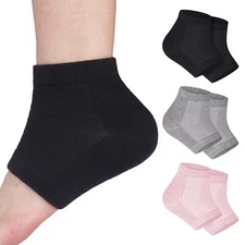 3 Pairs Moisturizing Gel Heel Socks Dry Cracked Heel Open Toe Socks for Women