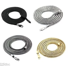 Black, Gold Plated ,Rhodium, Gun 3mm Franco Chain Necklace Hip-Hop Chain