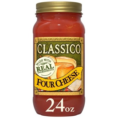 (4 pack) Classico Four Cheese Spaghetti Pasta Sauce, 24 oz. Jar
