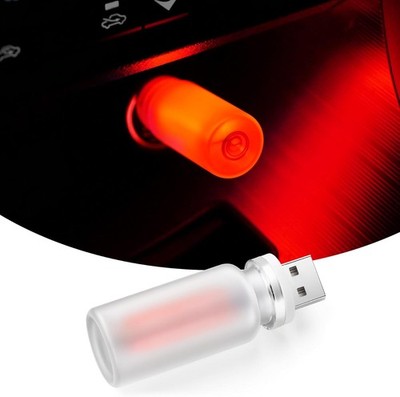 USB Car Interior LED Night Light, Portable Touch Dimmable Ambient L Color: Red