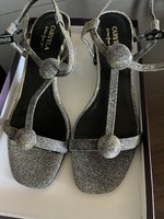 Carvela Comfort Shannon Block Heel Metallic Sandal Size 5 38