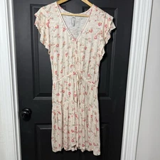 American Rag Womens Madi White Floral Dress Size M Fairy Boho Whimsy