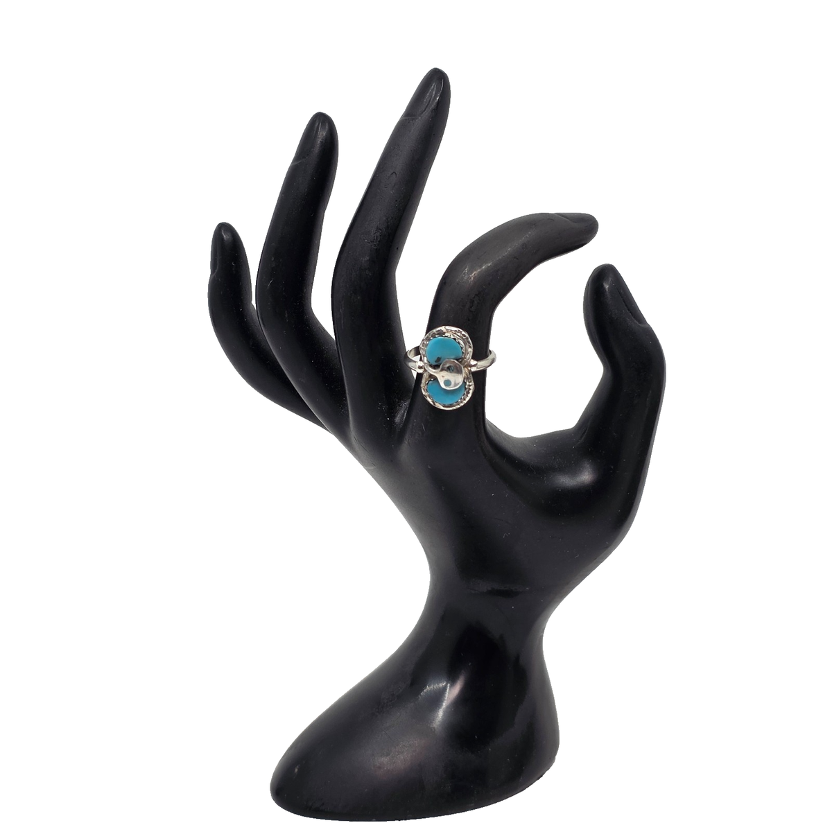 Effie Calavaza Signature Snake Ring Turquoise Sterling Silver Size