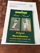 NatWest Trophy Semi-final programme 1993 - Somerset v Warwickshire