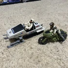 Vintage GI Joe Cobra Polar Battle Bear RAM Motorcycle W/ Figure 80s Hasbro ARAH