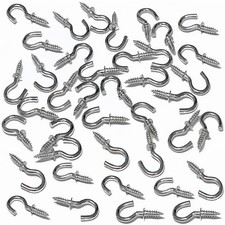 100 Pcs 1/2 Inch Metal Cup Hooks Ceiling Screw Hooks for Attachment