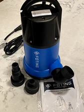 FOTING Sump Pump 1HP Clean/Dirty Submersible Water Pump, 4600GPH Utility Pump