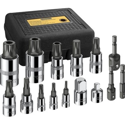 Innenvierkante Nut Set 15 Teile XZN M4-M18 Bits Steckschlüssel Set