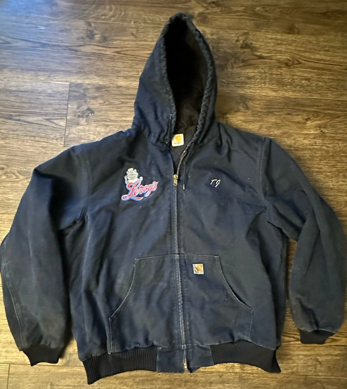 Carhartt Jacket Vintage Graphite Insulated Logo Leroy’s “TJ” XL