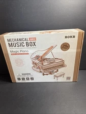 ROKR Magic Piano Music Box 3D Wooden Puzzle Mechanical Model Decor SEALED IN BOX